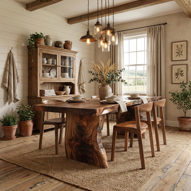 Rustic Live Edge Dining Table For Dining Area
