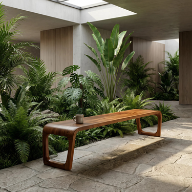 Elegant Sculptural Entryway Bench For Modern Hallway Seating