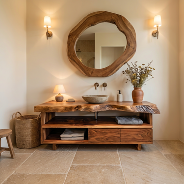 Rustic Live Edge Bathroom Vanity For Bathroom