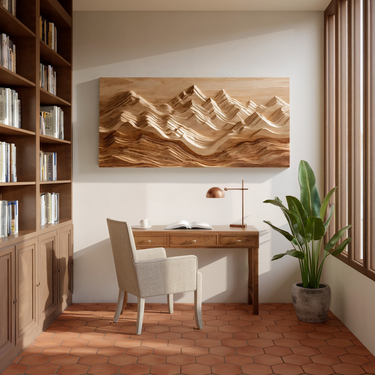 Mountain Relief Wall Art Sculpture For Modern Interior