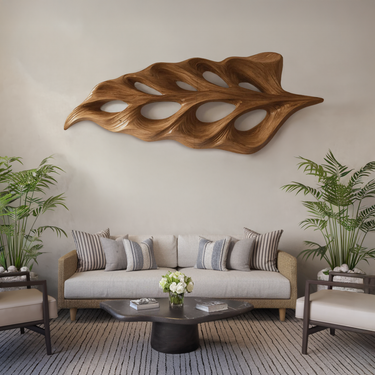 Abstract Flowing Leaf Shape Carved For Modern Home