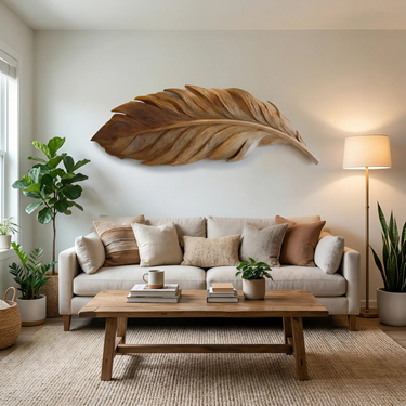 Modern Feather Wall Art For Living Room Decor