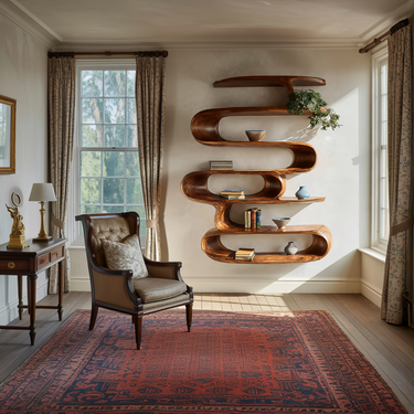 Elegant Wall-Mounted Bookshelf For Modern Home Decor