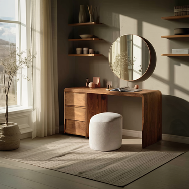 Modern Organic Vanity Table For Bedroom Space