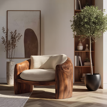 Modern Organic Lounge Chair Sculptural Form For Living Room