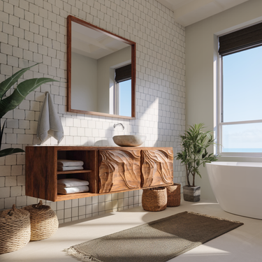 Minimal Sculptural Bathroom Vanity For Bathroom Interior