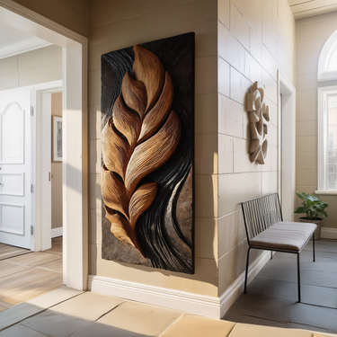 Organic Feather Wall Art For Contemporary Interior