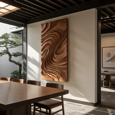 Luxury Wall Art Panel Flowing Wave Design For Home