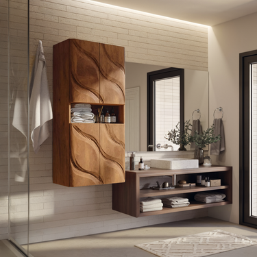 Contemporary Bathroom Cabinet Waves Design For Bathroom