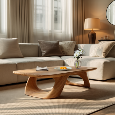 Minimal Curved Coffee Table For Living Room Decor