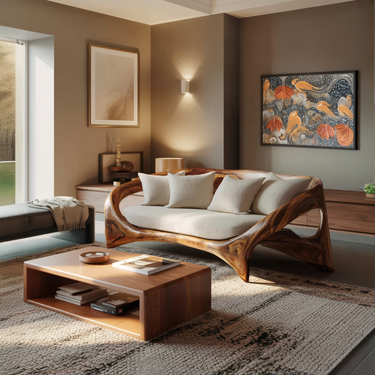 Organic Sculptural Sofa For Living Room Space