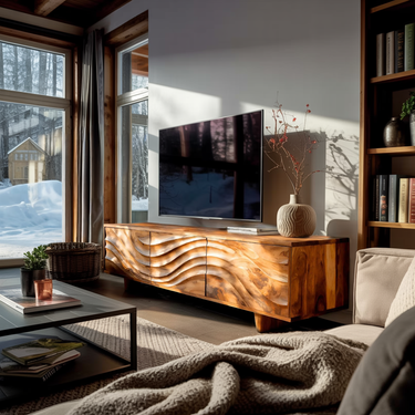 Contemporary TV Cabinet With Storage Drawers For Living