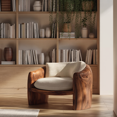 Modern Organic Lounge Chair Sculptural Form For Living Room