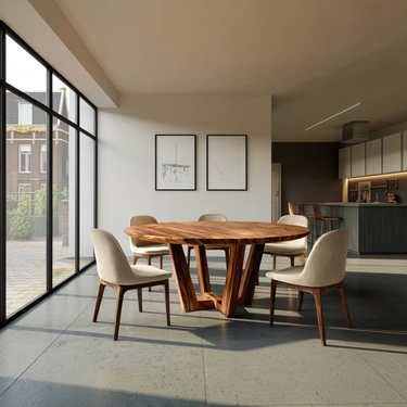Artistic Round Dining Table For Stylish Dining Room