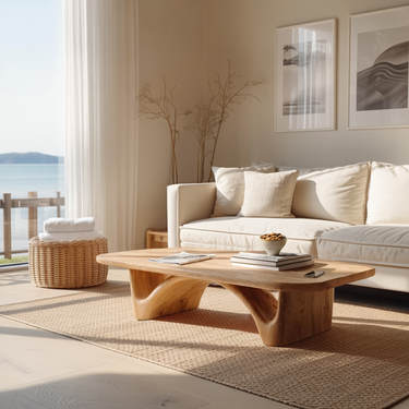 Modern Coffee Table With Curved Legs For Living Room