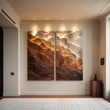 Modern Wavy Wooden Wall Art For Home Interior