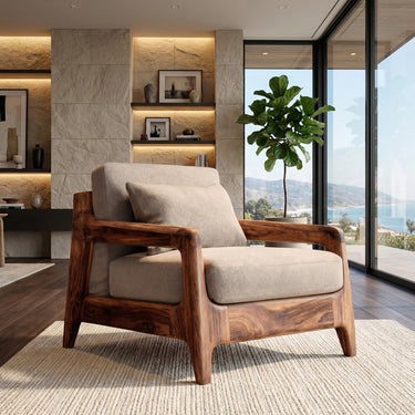Modern Lounge Chair With Wide Seat For Living Room