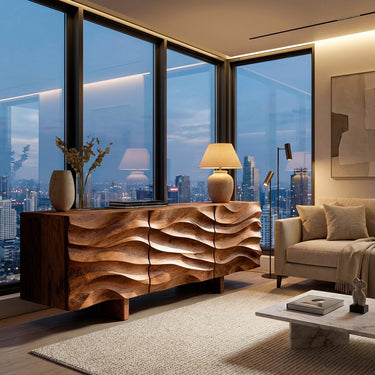Organic Modern Wood Sideboard For Living Room