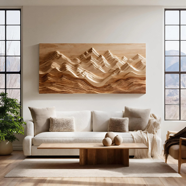 Mountain Relief Wall Art Sculpture For Modern Interior