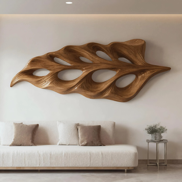 Abstract Flowing Leaf Shape Carved For Modern Home