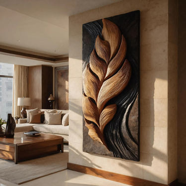 Organic Feather Wall Art For Contemporary Interior