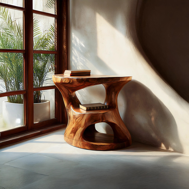 Organic Side Table For Living Room Or Office Spaces