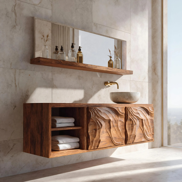 Minimal Sculptural Bathroom Vanity For Bathroom Interior