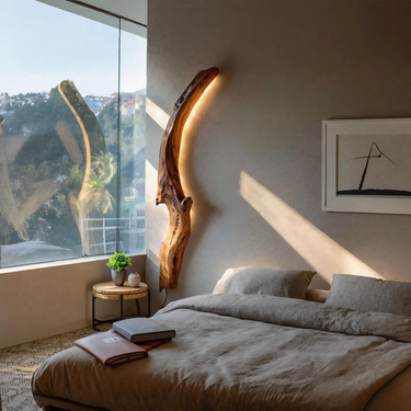 Organic Wall Sconce Curved For Bedroom Or Entryway Decor