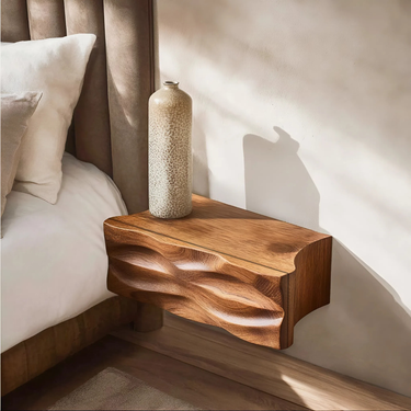 Handcrafted Floating Nightstand With Drawer For Bedroom