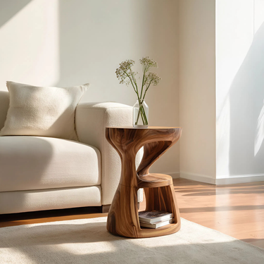 Modern Sculptural Side Table For Living Room