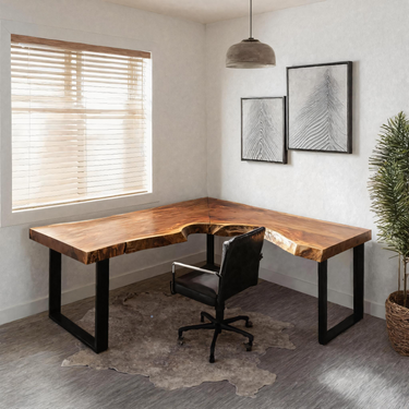 Minimalist Organic L Shaped Desk For Home Office Decor