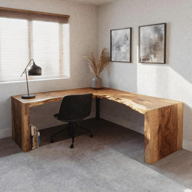 Modern Organic Corner Desk L Shaped For Home Office