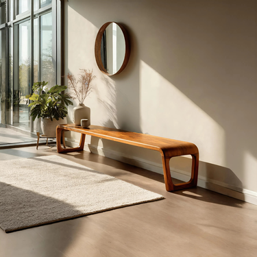 Elegant Sculptural Entryway Bench For Modern Hallway Seating