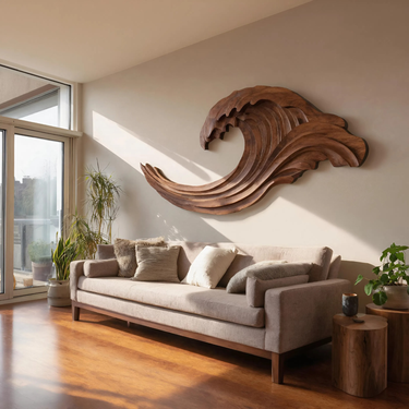 Abstract Ocean Wave Wall Sculpture For Living Room