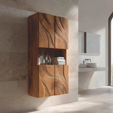 Handcrafted Carved Bathroom Cabinet For Modern Bathroom
