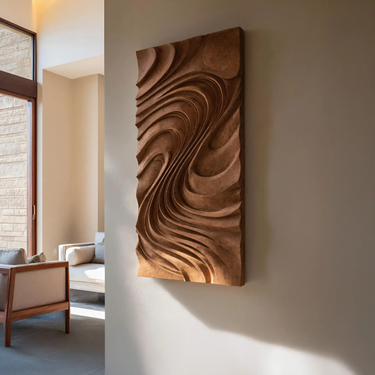 Luxury Wall Art Panel Flowing Wave Design For Home