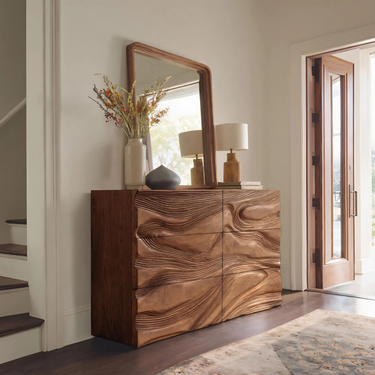 Minimalist Sideboard Sculpted Wave Front For Entryway