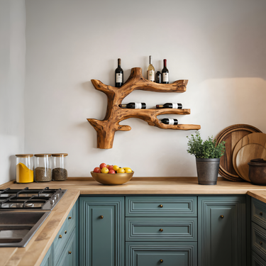 Modern Branch Wine Rack Wall Mount For Dining Wall Decor