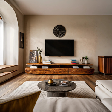 Contemporary TV Cabinet Functional Storage Drawers For Home