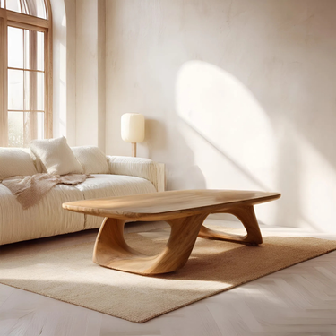 Minimal Curved Coffee Table For Living Room Decor