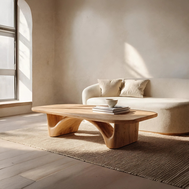 Modern Coffee Table With Curved Legs For Living Room
