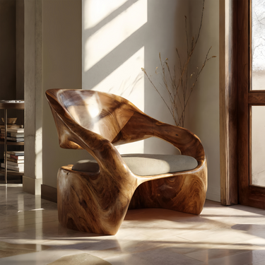 Organic Sculptural Lounge Chair For Living Or Bedroom