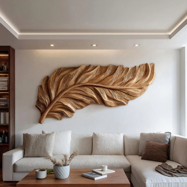 Organic Feather Wall Art Nature Inspired For Home Decor
