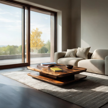 Minimalist Coffee Table Two Layers For Living Decor