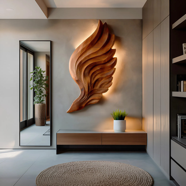 Abstract Wooden Wing Wall Art For Modern Wall Decor