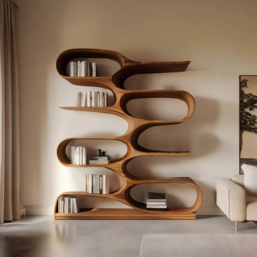 Organic Bookshelf For Living Room Or Home Decor