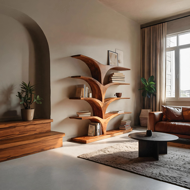 Contemporary Curved Bookshelf For Modern Interior