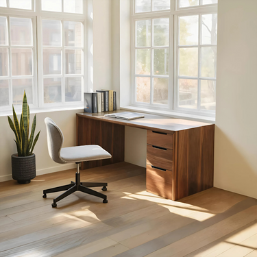 Modern Minimal Desk With Drawers For Home Office