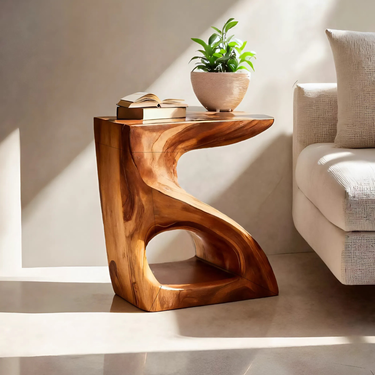 Modern Sculptural Side Table For Home Decor