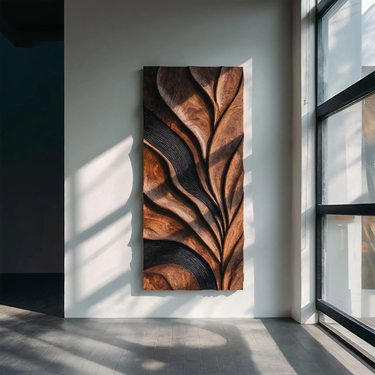 Modern Sculpted Feather Wall Art For Living Room